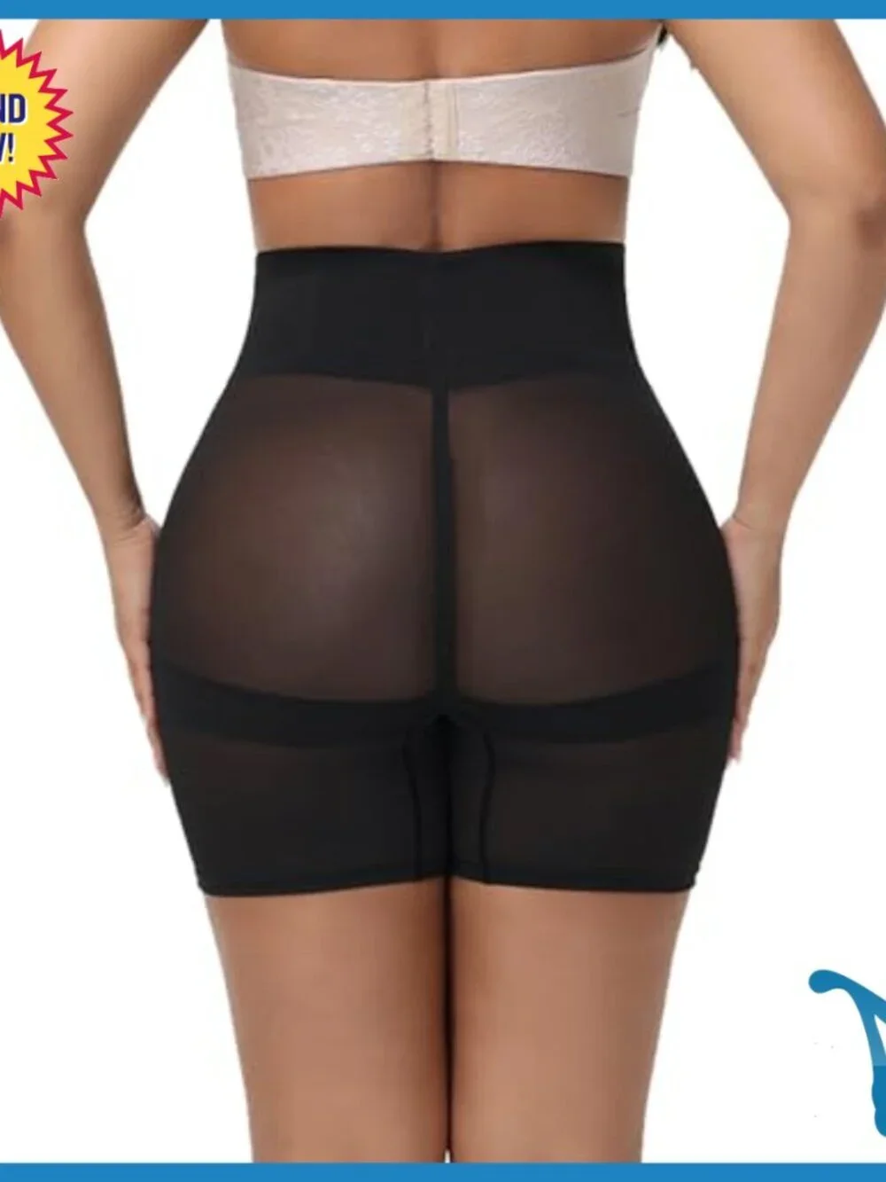 Tummy Control Shapewear Shorts Medium Nylon Spandex Adjustable Hooks